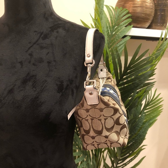 Coach Hampton Signature Mini Satchel Leopard Detail Colorblock Handbag - Picture 2 of 11